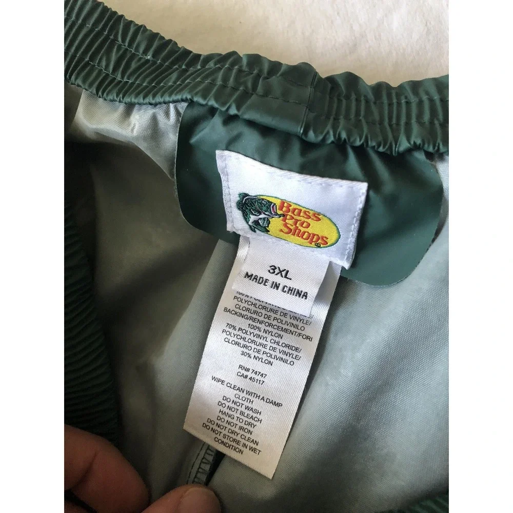 Bass Pro‎ Shop Size 3XL XXXL Green lined nylon rain outdoor pants
